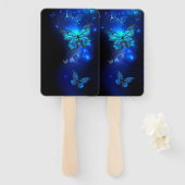 Morpho Butterfly in the Dark Background Fächer (Vorne und Hinten)