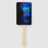 Morpho Butterfly in the Dark Background Fächer (Rückseite)