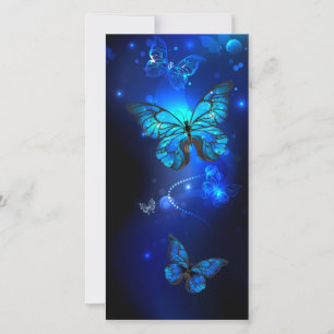 Morpho Butterfly in the Dark Background Feiertagskarte