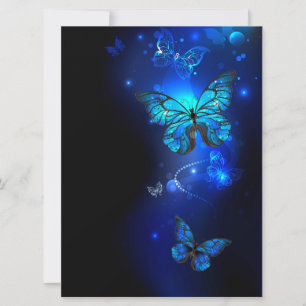 Morpho Butterfly in the Dark Background Feiertagskarte