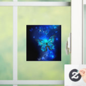 Morpho Butterfly in the Dark Background Fensteraufkleber (Zuhause)