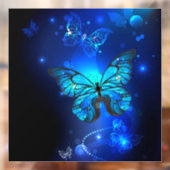 Morpho Butterfly in the Dark Background Fensteraufkleber (Blatt 2)