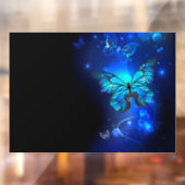 Morpho Butterfly in the Dark Background Fensteraufkleber (Blatt 2)