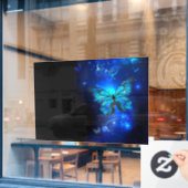Morpho Butterfly in the Dark Background Fensteraufkleber (Café-Fenster)