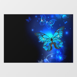 Morpho Butterfly in the Dark Background Fensteraufkleber
