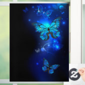 Morpho Butterfly in the Dark Background Fensteraufkleber (Zuhause)