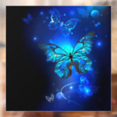 Morpho Butterfly in the Dark Background Fensteraufkleber (Blatt 2)