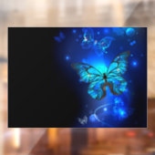Morpho Butterfly in the Dark Background Fensteraufkleber (Blatt 2)