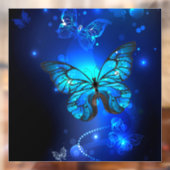 Morpho Butterfly in the Dark Background Fensteraufkleber (Blatt 2)