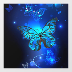 Morpho Butterfly in the Dark Background Fensteraufkleber