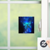 Morpho Butterfly in the Dark Background Fensteraufkleber (Zuhause)