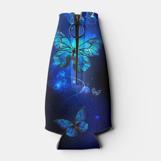 Morpho Butterfly in the Dark Background Flaschenkühler (Rückseite)