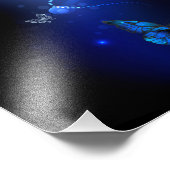 Morpho Butterfly in the Dark Background Fotodruck (Ecke)