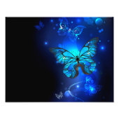 Morpho Butterfly in the Dark Background Fotodruck (Vorne)