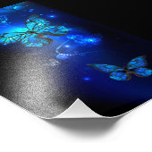 Morpho Butterfly in the Dark Background Fotodruck (Ecke)