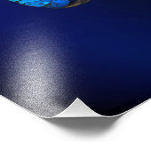 Morpho Butterfly in the Dark Background Fotodruck (Ecke)