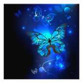 Morpho Butterfly in the Dark Background Fotodruck (Vorne)