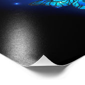 Morpho Butterfly in the Dark Background Fotodruck (Ecke)