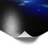 Morpho Butterfly in the Dark Background Fotodruck (Ecke)