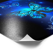 Morpho Butterfly in the Dark Background Fotodruck (Ecke)