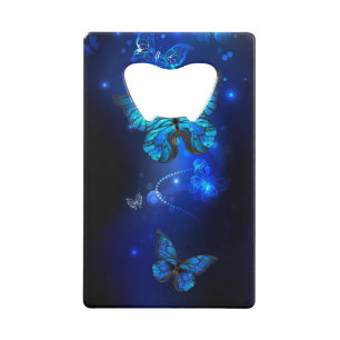 Morpho Butterfly in the Dark Background Geldbeutel Flaschenöffner