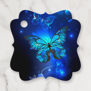 Morpho Butterfly in the Dark Background Geschenkanhänger