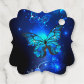 Morpho Butterfly in the Dark Background Geschenkanhänger (Rückseite)