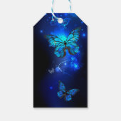 Morpho Butterfly in the Dark Background Geschenkanhänger (Rückseite)