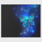 Morpho Butterfly in the Dark Background Geschenkpapier (Flach)