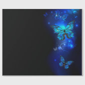 Morpho Butterfly in the Dark Background Geschenkpapier (Flach)