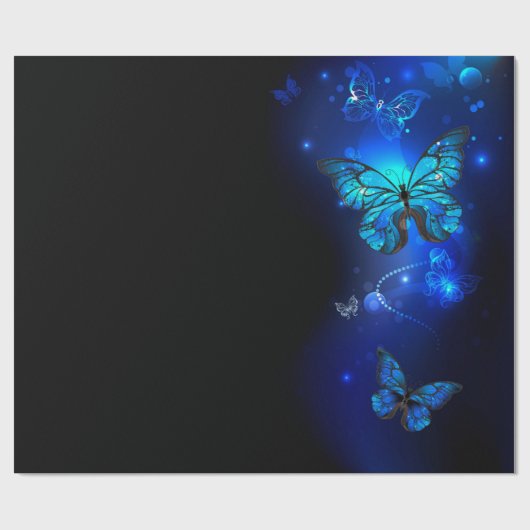 Morpho Butterfly in the Dark Background Geschenkpapier (Flach)