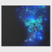 Morpho Butterfly in the Dark Background Geschenkpapier (Flach)