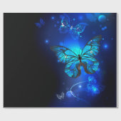 Morpho Butterfly in the Dark Background Geschenkpapier (Flach)