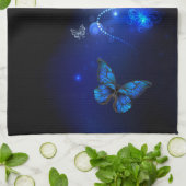 Morpho Butterfly in the Dark Background Geschirrtuch (Gefaltet)