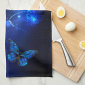 Morpho Butterfly in the Dark Background Geschirrtuch (Viertel Falte)