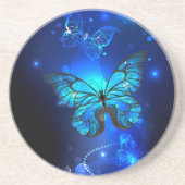 Morpho Butterfly in the Dark Background Getränkeuntersetzer (Vorne)