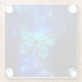 Morpho Butterfly in the Dark Background Glasuntersetzer (Rückseite)