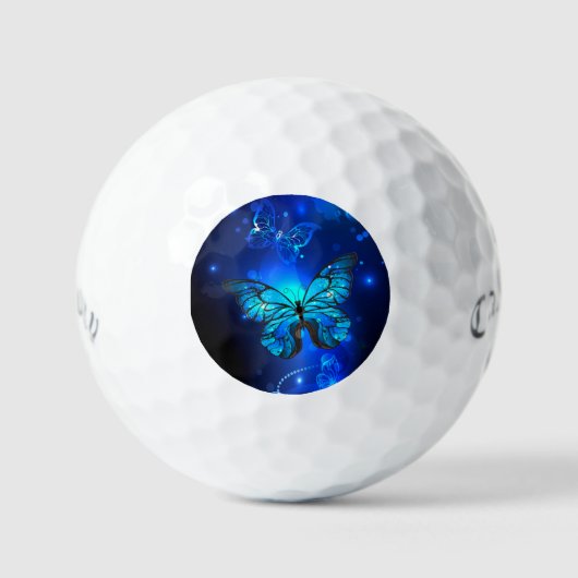 Morpho Butterfly in the Dark Background Golfball (Vorderseite)