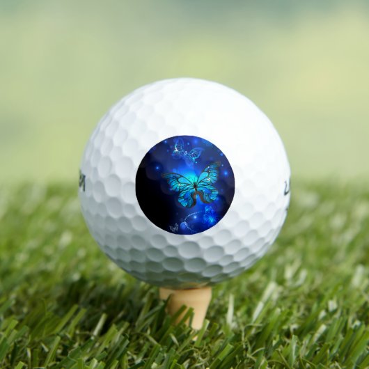 Morpho Butterfly in the Dark Background Golfball (Insitu T-Shirt)