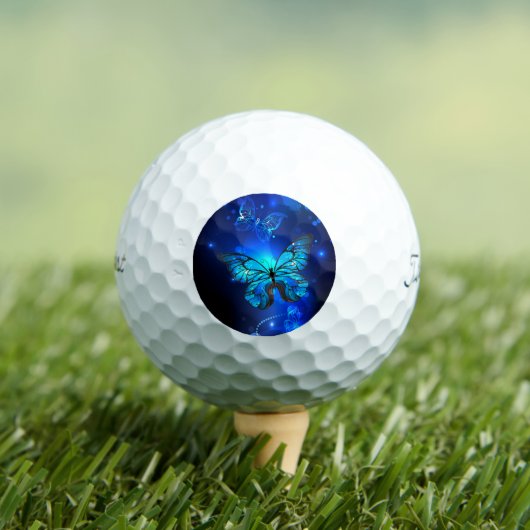 Morpho Butterfly in the Dark Background Golfball (Insitu T-Shirt)