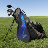 Morpho Butterfly in the Dark Background Golfhandtuch (Gras)