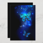 Morpho Butterfly in the Dark Background Hinweiskarte (Vorne/Hinten)