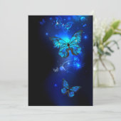 Morpho Butterfly in the Dark Background Hinweiskarte (Stehend Vorderseite)