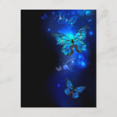 Morpho Butterfly in the Dark Background Hinweiskarte (Vorderseite)