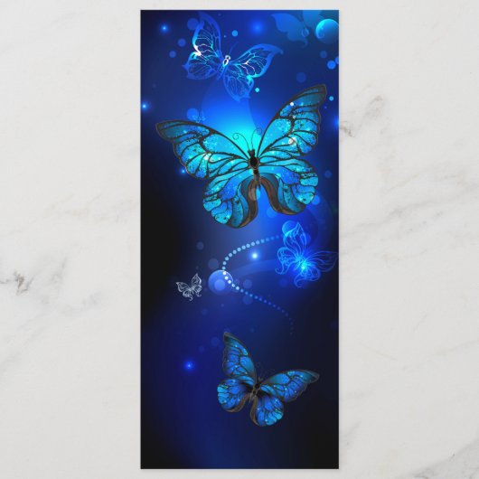 Morpho Butterfly in the Dark Background Hinweiskarte (Vorderseite)