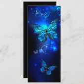Morpho Butterfly in the Dark Background Hinweiskarte (Vorne/Hinten)