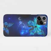 Morpho Butterfly in the Dark Background iPhone Hülle (Rückseite (Horizontal))