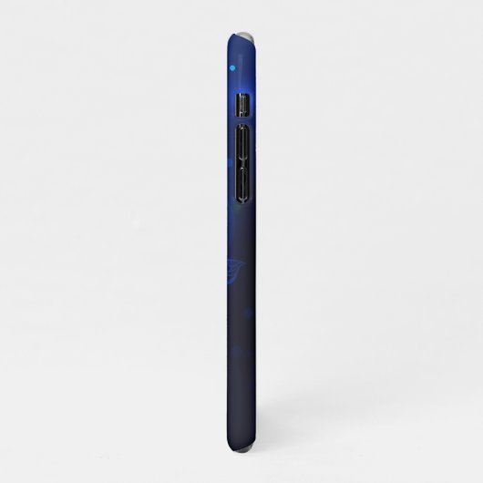 Morpho Butterfly in the Dark Background iPhone Hülle (Linke Seite)