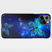 Morpho Butterfly in the Dark Background iPhone Hülle (Rückseite (Horizontal))