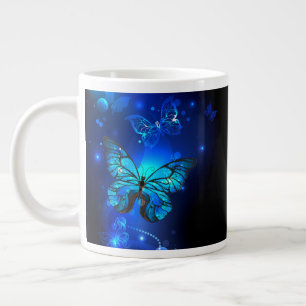 Morpho Butterfly in the Dark Background Jumbo-Tasse
